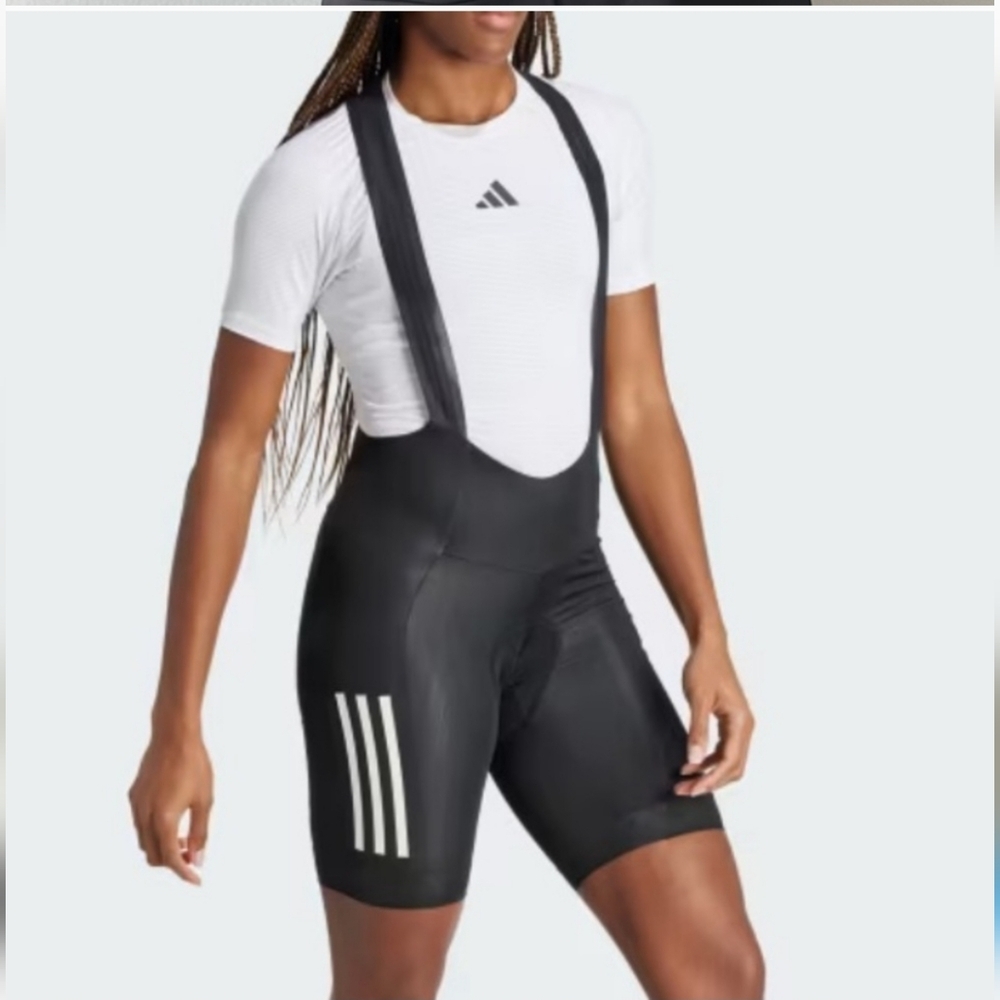 Adidas ESSENTIALS 3-STRIPES PADDED CYCLING BIB SHORTS jumper size‎ Women XL new